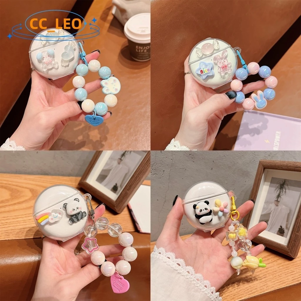 Для OPPO Enco Buds2 чистый мягкий чехол креативный браслет OPPO Enco Buds2 прозрачный защитный чехол мультяшный Панда Кролик