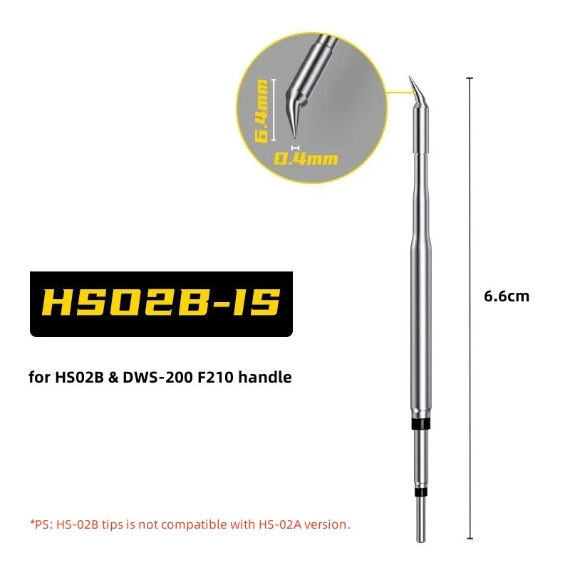 HS 02B-IS/K/I Tips for Fnirsi HS-02B USB Soldering Iron DWS200-F210 handle Replace Part Tool