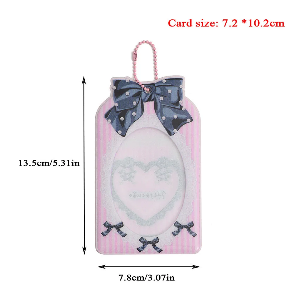 INS Bowknot Photocard Holder Cartoon 3 Inch Ins Idol Photo Sleeve Postcard Protector Card Sleeve Id Card Holder Stationery