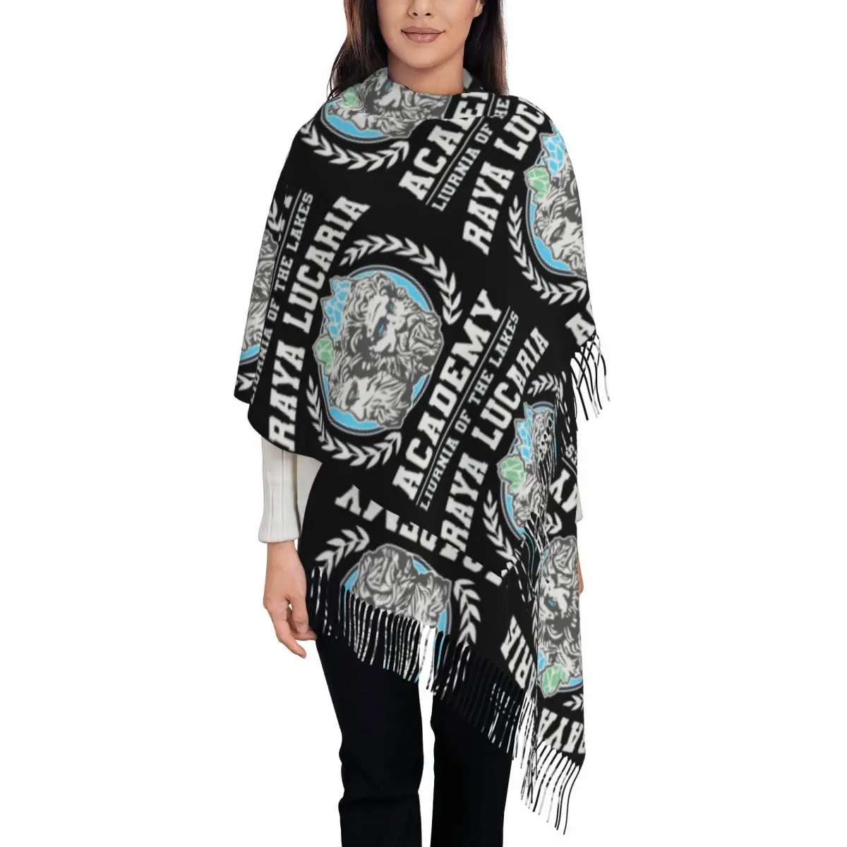 Raya Lucaria Academy School Scarf Tassel Scarves for Women Soft Warm Shawls and Wraps Long Fall Winter Shawl Wrap