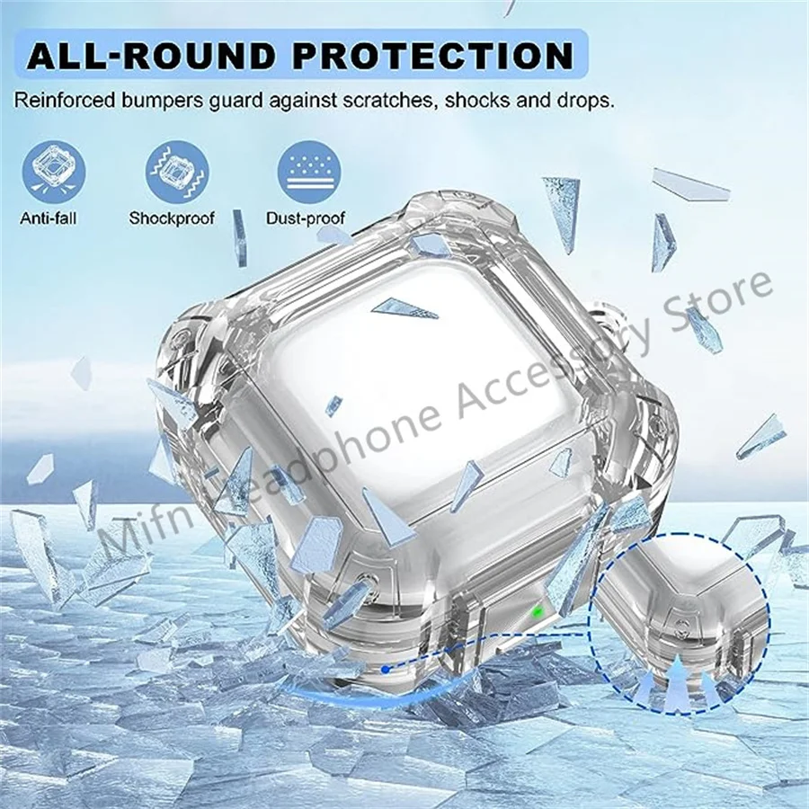 Novo caso transparente 3d para samsung galaxy buds 2 pro, caso do fone de ouvido com bloqueio seguro, shockproof