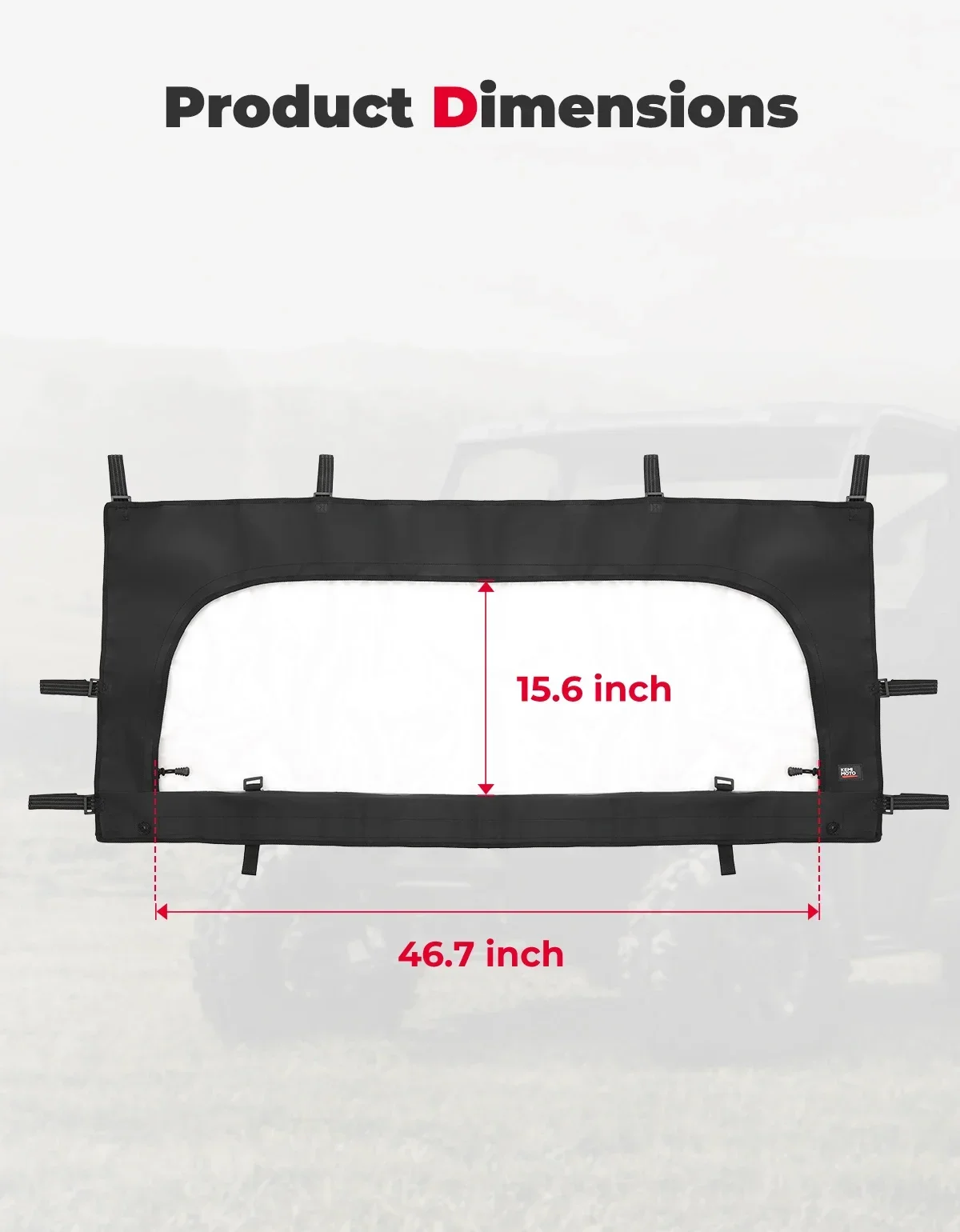 Weiche hintere Windschutzscheibe für CFMOTO Uforce 1000 XL 1000XL ab 2019 Sichtbarkeit, PVC-Doppelreißverschlussplatte, spritzwassergeschützt, UV-beständiger Luftstrom