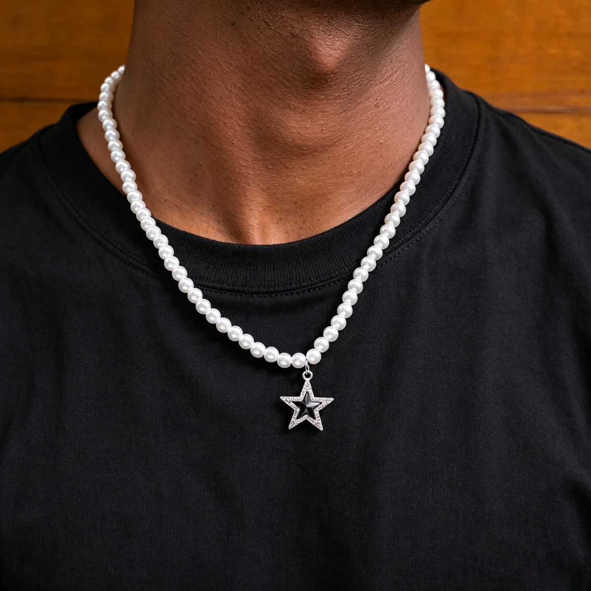 Schlichtes Design, zylindrische Form, Anhänger-Halskette, Retro-Stil für Männer, goldfarbene Edelstahl-Schlangenkette, Schmuck, Hip-Hop-Accessoires – Detail 3