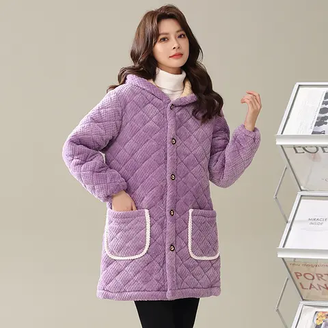 후드 있는 면 재킷 여성용 중간 길이 두꺼운 후드 있는 안감 있는 여성용 면 재킷 코튼 재킷 면 코튼 재킷