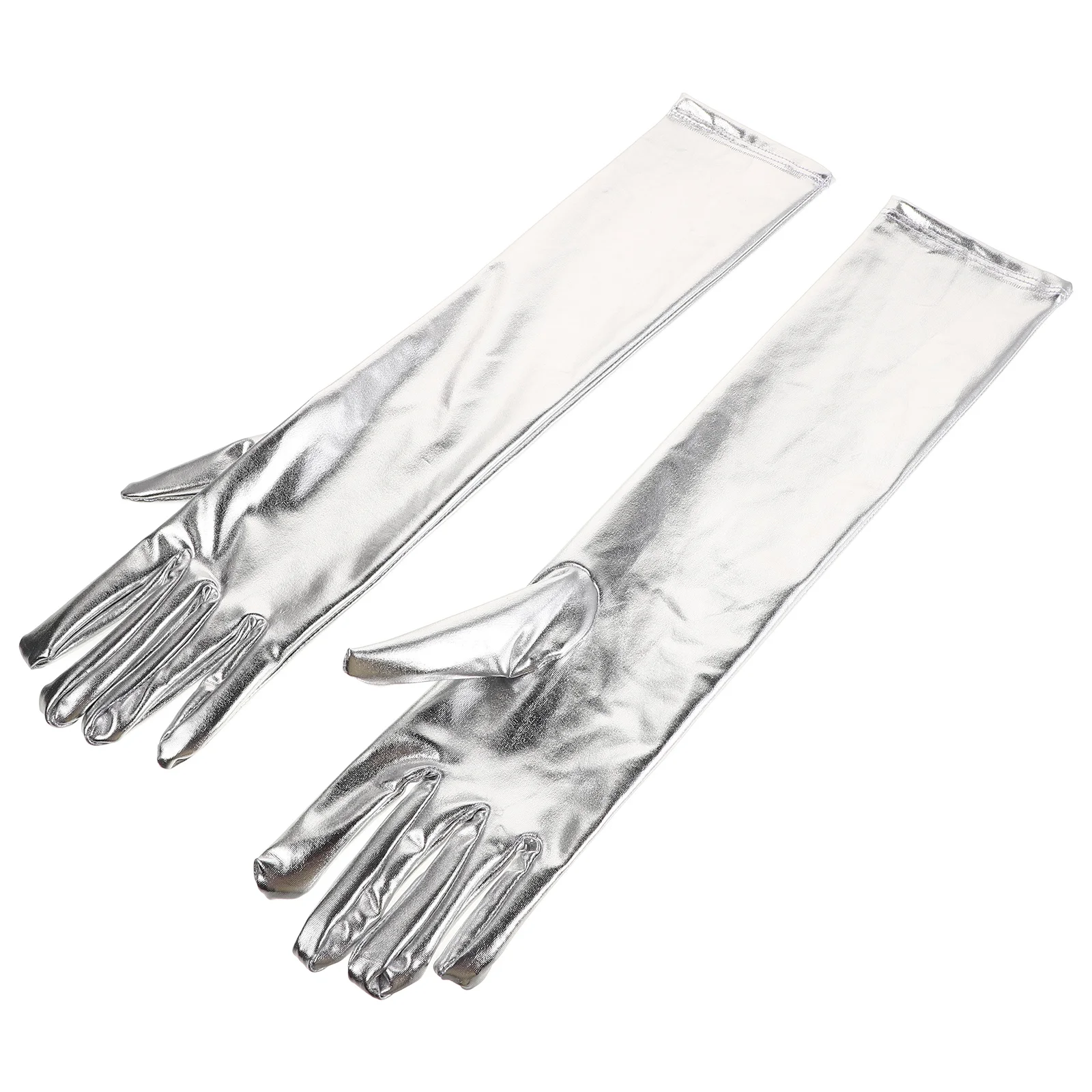 

1Pair Patent Long Gloves Shiny Wet Look Cosplay Gloves Elbow Length Opera Party Costume Accessories Women