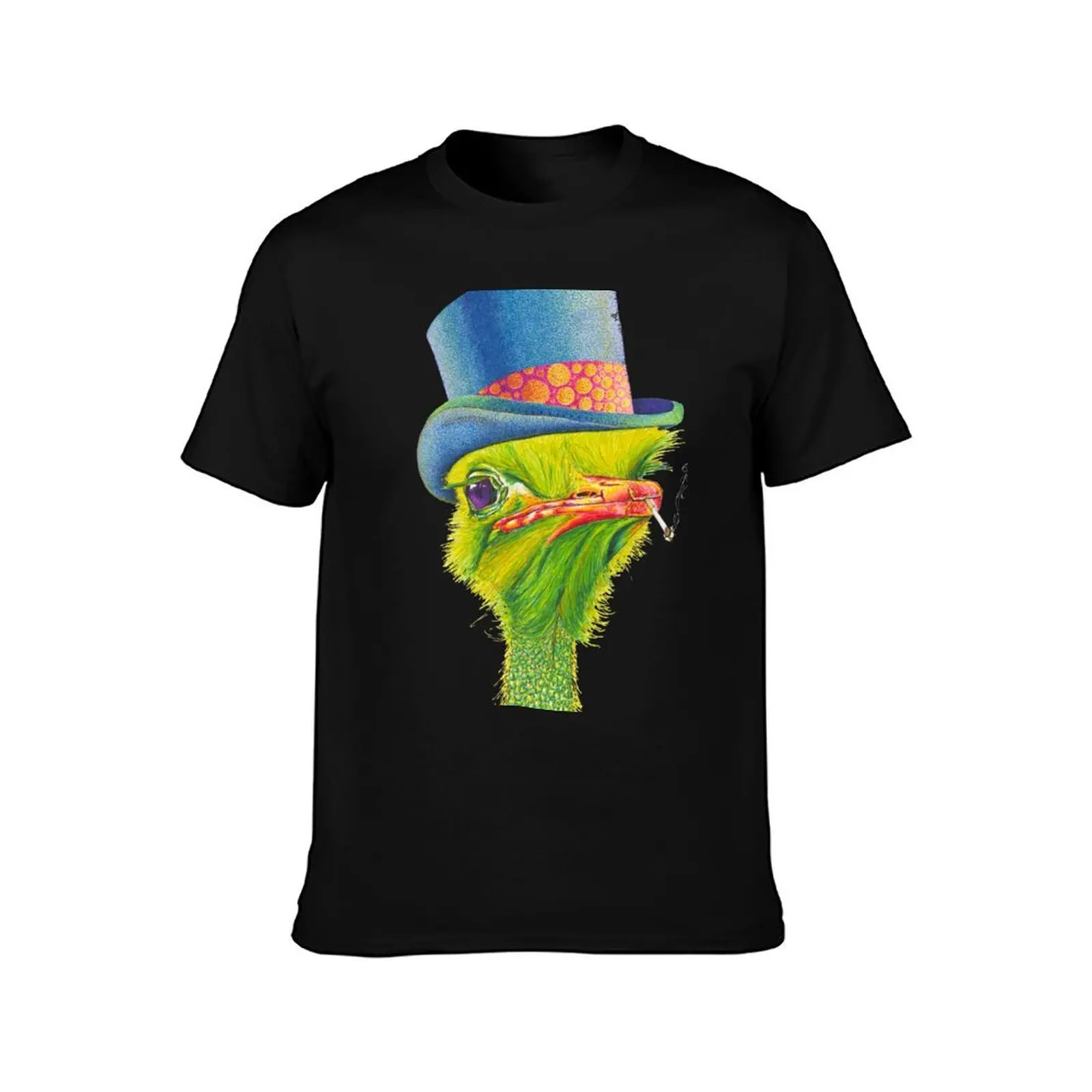 Reginald the Ostrich T-Shirt Summer Casual Cotton Tee Oversized Streetwear Tops Vintage Graphic Print Loose Fit Short Sleeve
