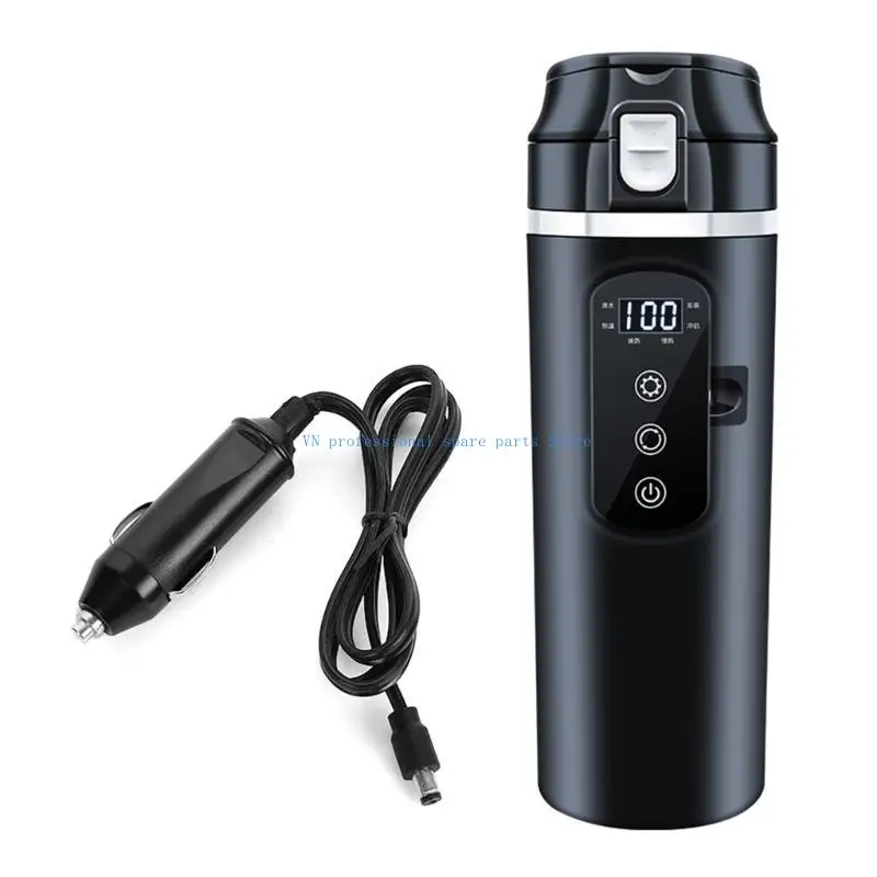 41XA 12V/24V Car Heating Cup Digital Display Electric Kettle Car Heating Cup 500ML
