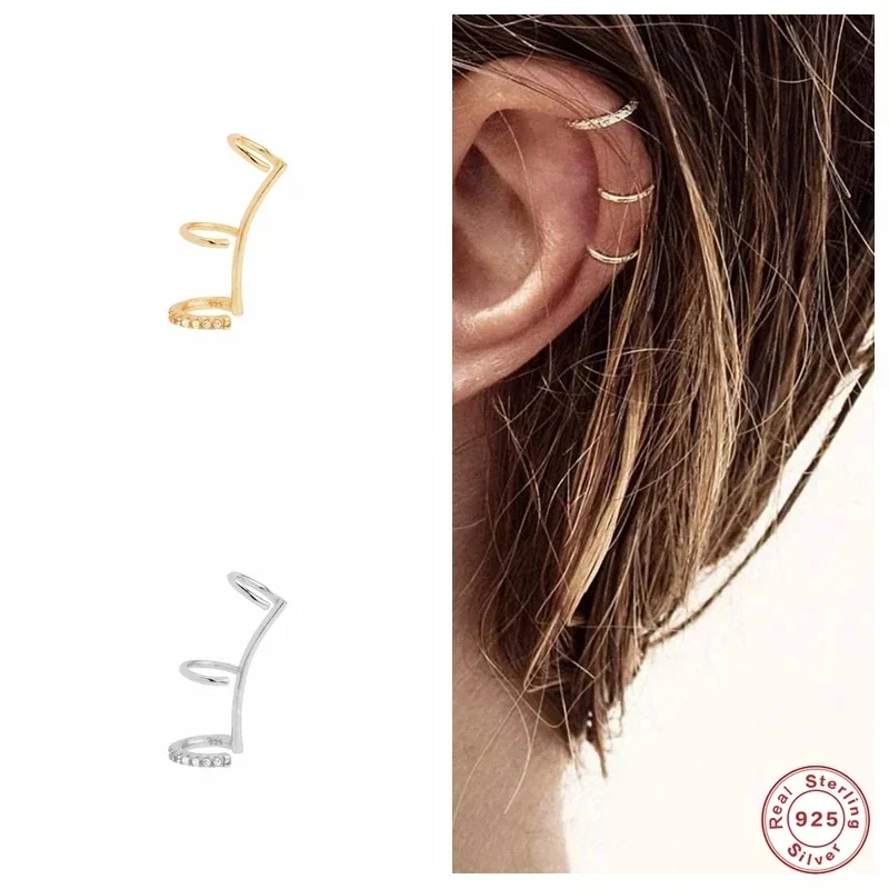 

VAL стерлингового серебра 925 пробы со сверкающими цирконами, длинная цепочка, серьги-клипсы с кисточками для женщин, элегантные ювелирные изделия для свадебной вечеринки, манжеты для ушей, 1 шт.