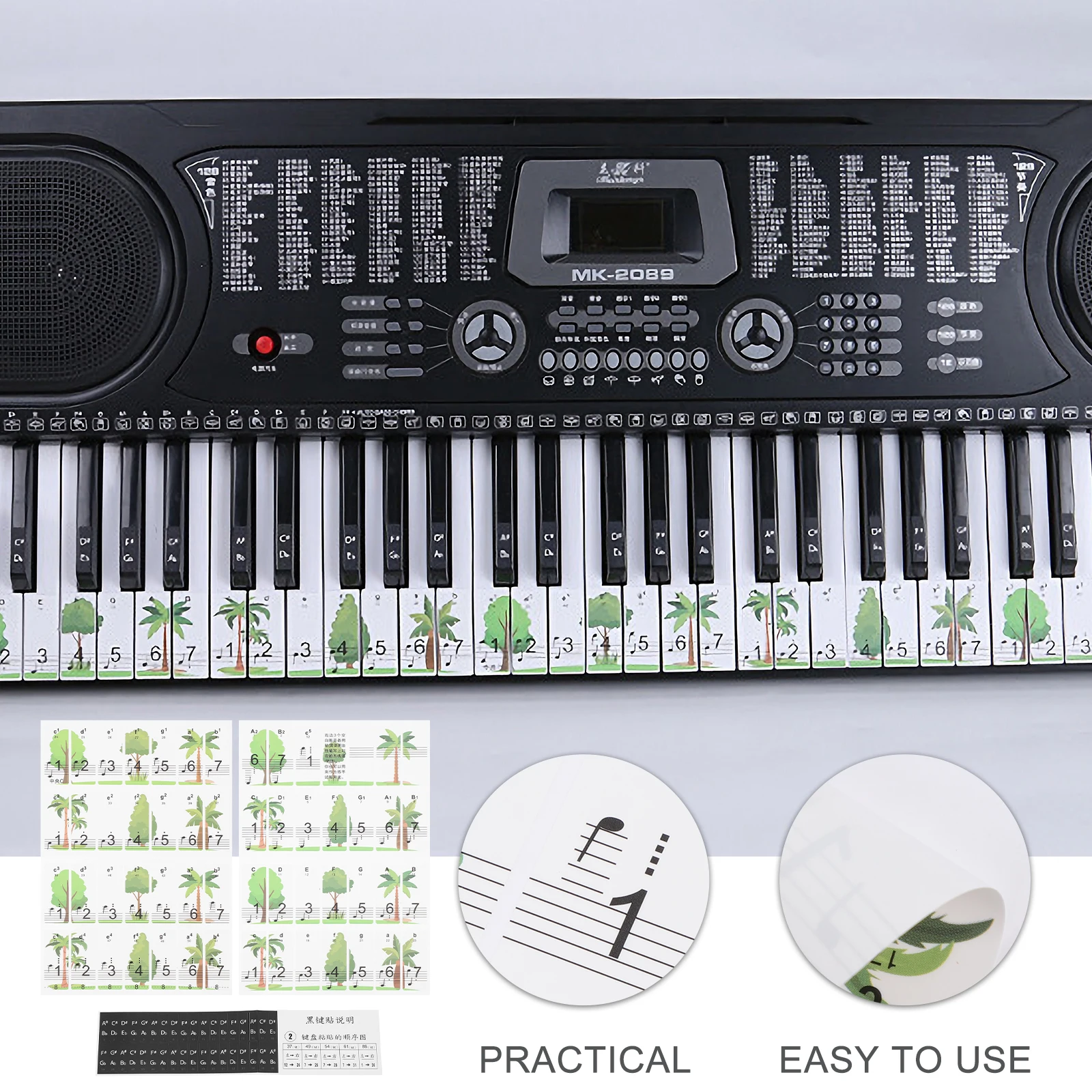 

Piano Keys Sticker Keyboard Stickers Beginner Music Guide Decal Paper Adults Identification