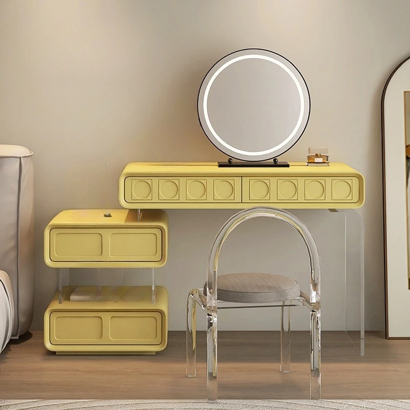 Minimalist acrylic chest integrated bedroom simple modern bed retractable makeup table