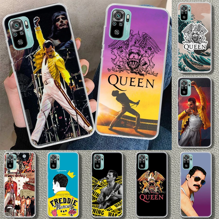 Rock Funky Freddie Mercury Queen Phone Case Cover for Xiaomi Redmi Note 13 12S 12 11 11S 11T 11E 10 Pro 10S 9 9S 9T 8 8T 7 Plus 