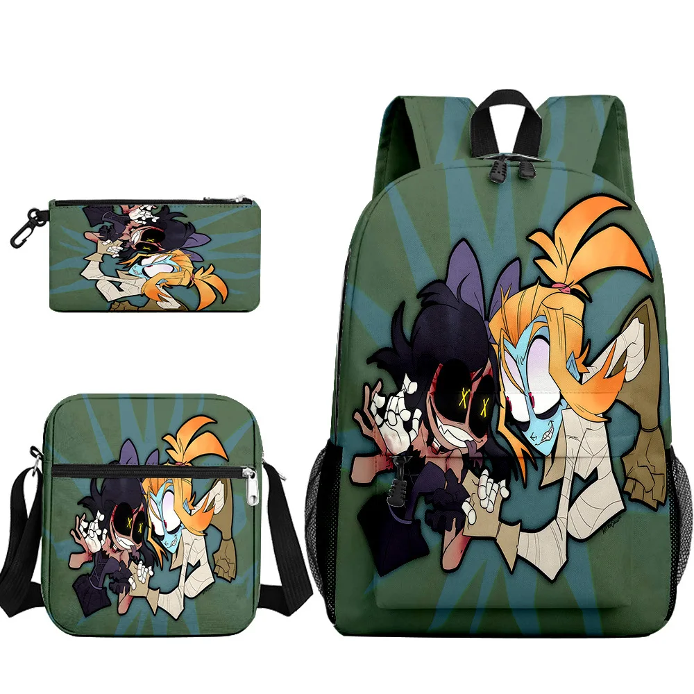 

Novelty The Gaslight District 3D Print 3pcs/Set pupil School Bags Laptop Daypack Backpack Inclined shoulder bag Pencil Case