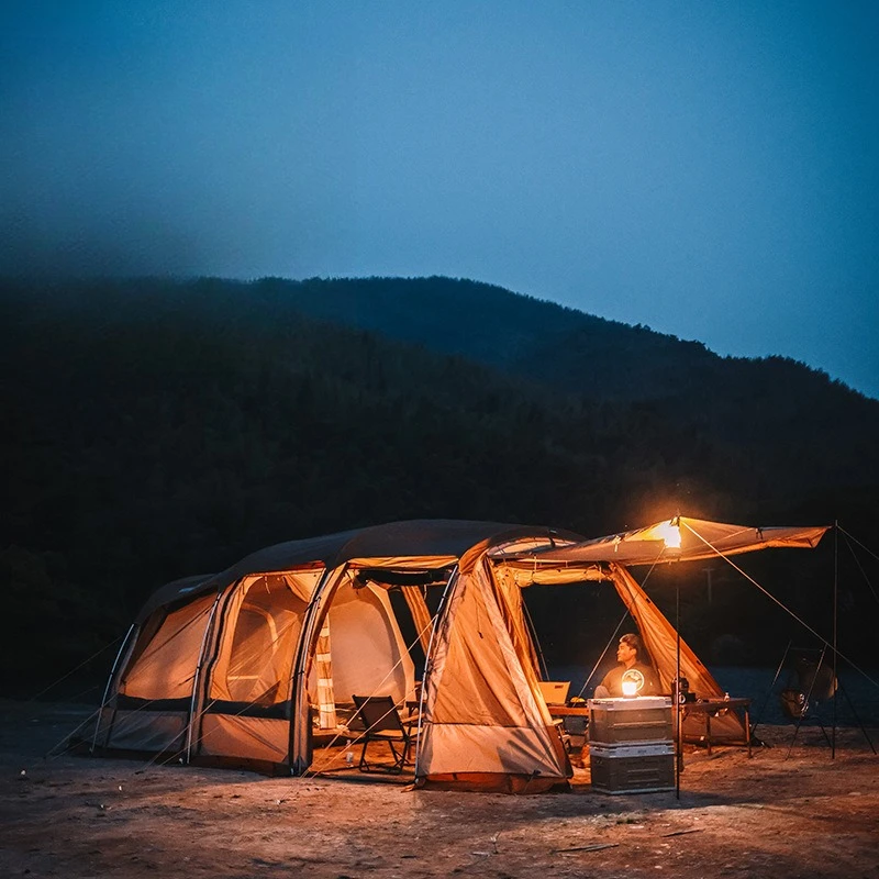 Himalayan large living room tent tunnel tent outdoor camping rainstorm and windproof camping one room and one living room tent