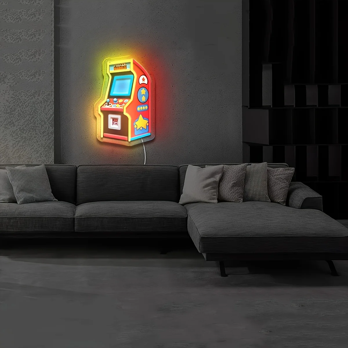 Arcade luzes de néon retro gabinete de jogos sinal de néon usb regulável led vintage para casa bar homem caverna clássico jogos de vídeo decoração