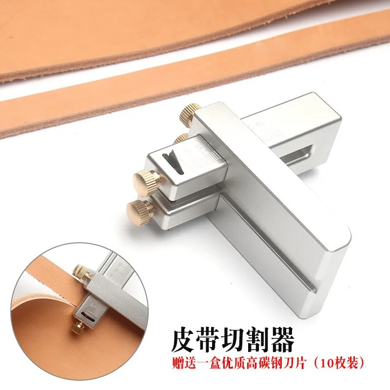 Aluminum Belt Strip Cutter Aluminum Alloy Sandblasted Oxidized Mini Belt Strip Cutter Handmade Vegetable Tanned Leather Cutting