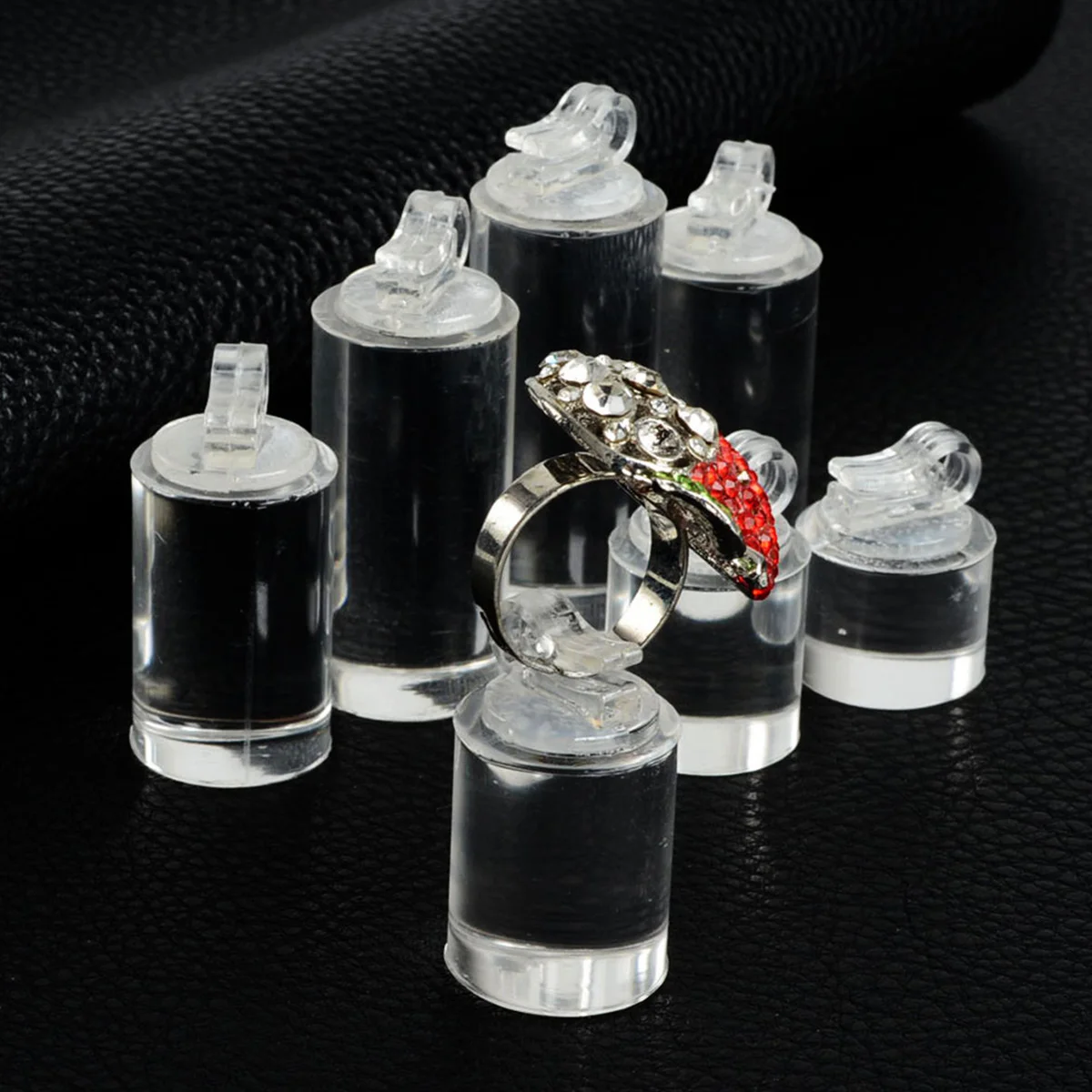 7-teilige Ring-Display-Requisiten, Acryl-Ringe, Display-Halter, transparente Organik-Glas-Ringe, Display-Requisiten