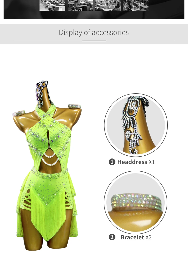 2026 Damen-Tanzkostüm für Lateinamerikanische Wettbewerbe, Neues Sportkleid für Mädchen, Sexy Elegante Kleidung, Abendkleid mit Fransen, Trainingskleidung – Detail 4