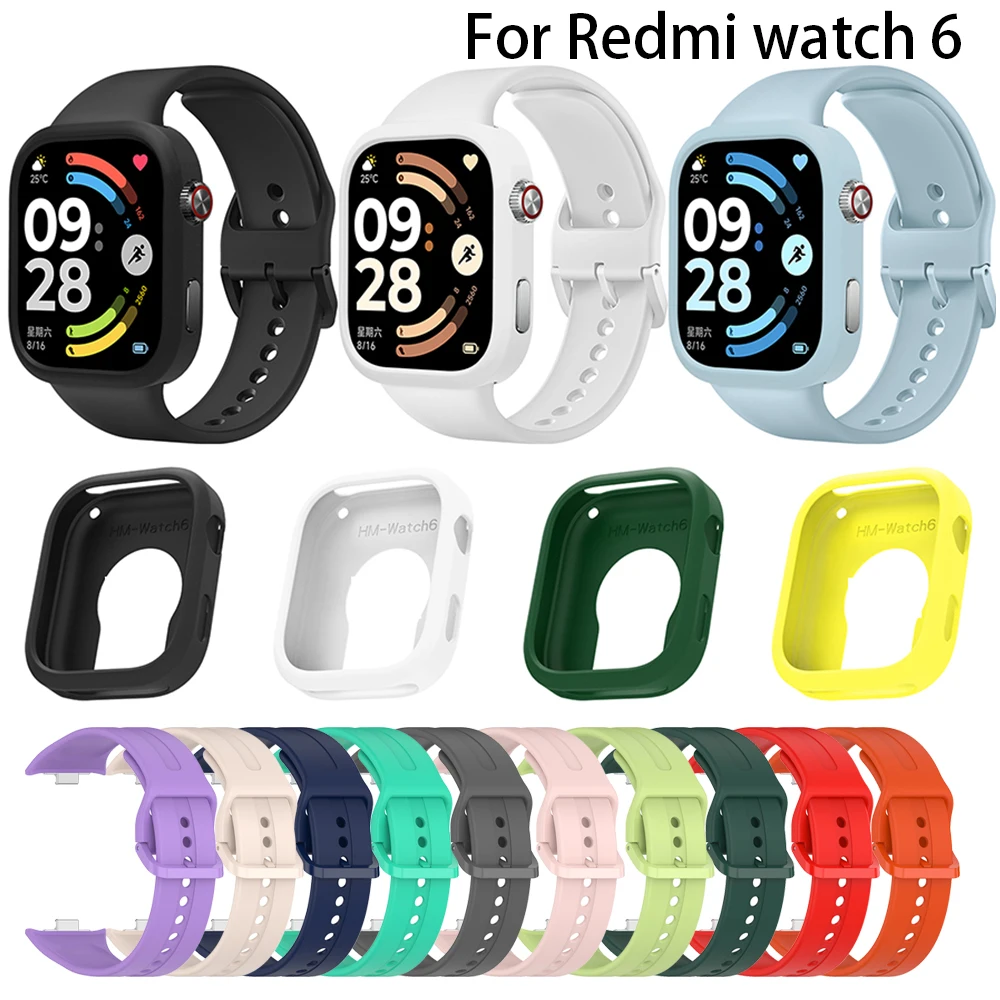 Silicone Watchband For Redmi watch 6 Strap Band For Redmi watch 6 Smart Wristband Same Color Bracelet Accessories watch case new