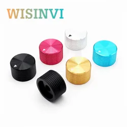 2PCS 25 × 15.5mm aluminum alloy knob potentiometer mechanical panel adjustment knob The diameter of round hole is 6.0mm