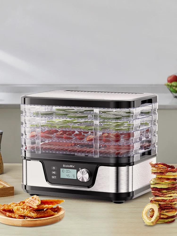 BioloMix BPA-vrij 5-trays voedseldroger dehydrator met digitale timer en temperatuurregeling voor fruit, groente, vlees, rundvlees, Jerky - afbeelding 2