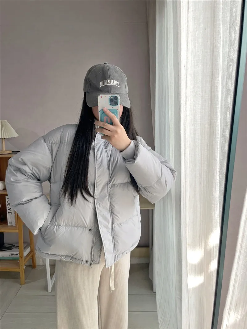 

Женская утепленная белая пуховая куртка-пуховик 2025 года, новая модель, теплая верхняя одежда, стандартный размер