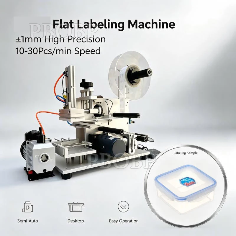 Desktop Semi-Automatic Plane Sticker Labeling Machine High Sensitivity Photoelectric Sensor Flat Surface Labeler For Cartons