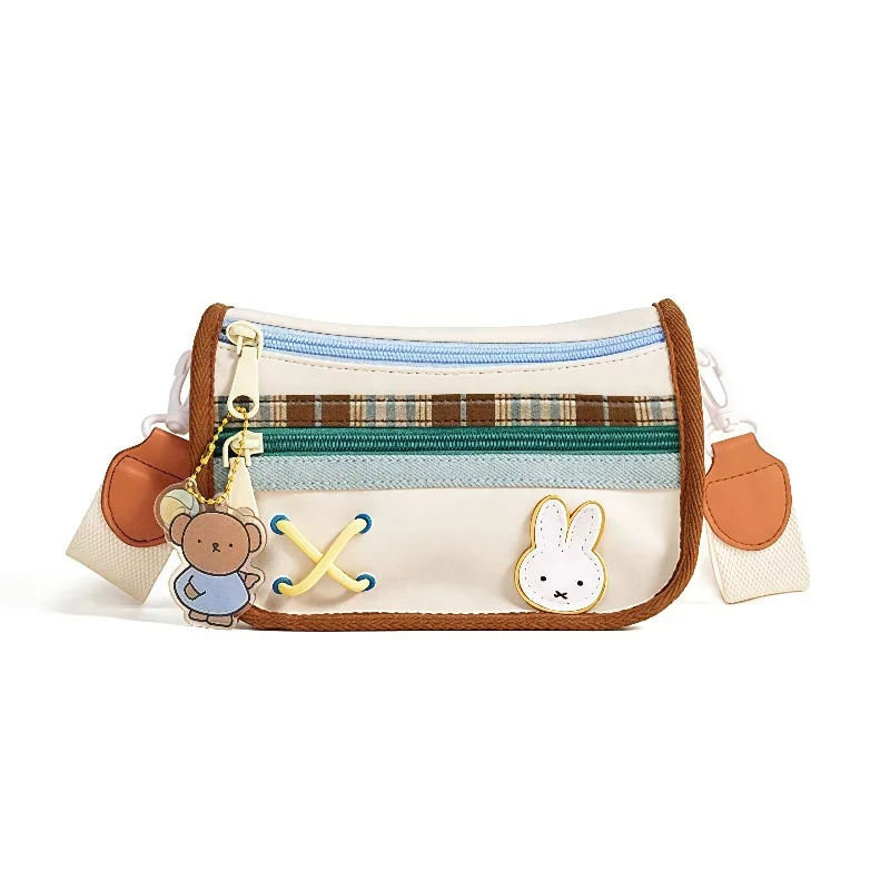 

Miffy Crossbody Bag 19*9.5*13cm Casual Color Blocked Shoulder Bag Miffy Series High Quality Bag