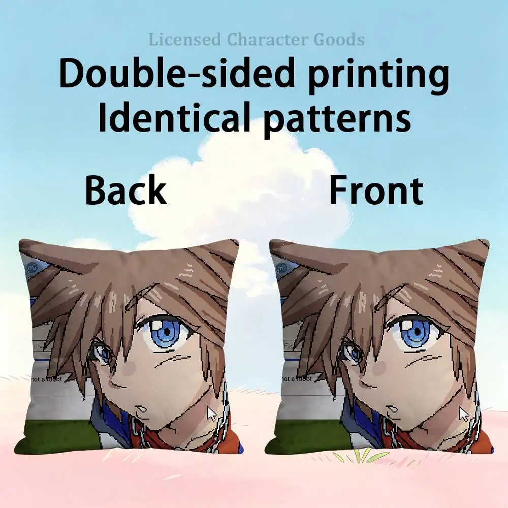 K-KingdomES Sora H-Hearts Print Cushion Cover Aesthetic Bedroom Decor 30x30 65x65 40x40 45x45 50x50 cm