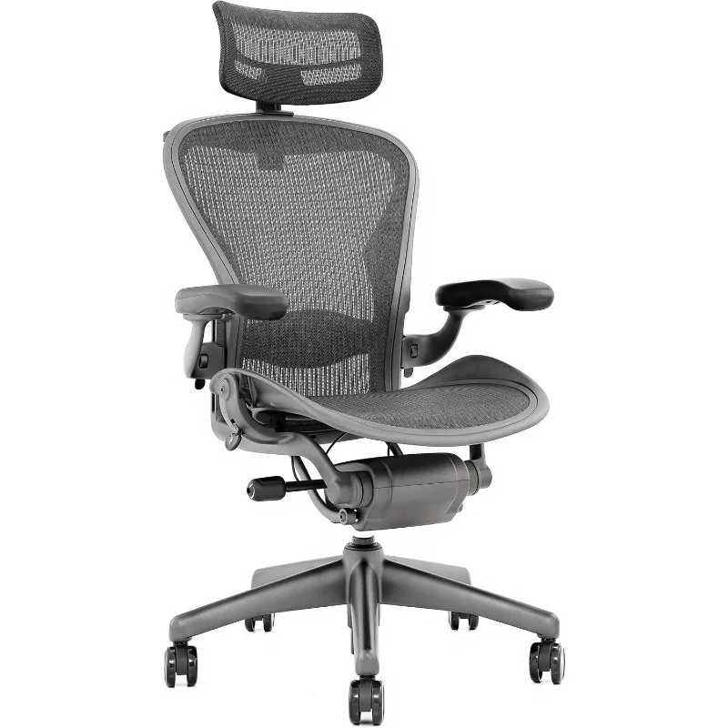 Open Box Herman Miller Aeron Fully Loaded, Adjustable Headrest, Aluminum US(Origin)