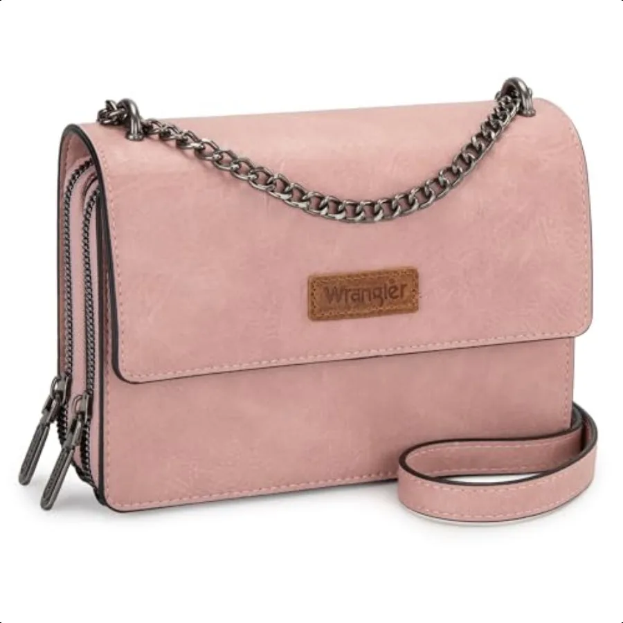 

Wrangler Flap Crossbody Purse for Women Shoulder Bag Wallets with Chain Strap