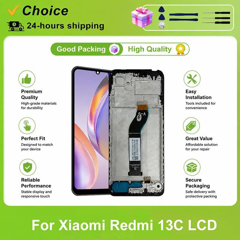 IPS 6.74'' For Xiaomi Redmi 13C Display 3100RN82L Touch Screen Digitizer For Redmi  23106RN0DA 23108RN04Y 2311DRN14I LCD Display