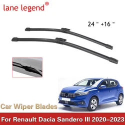 Lâminas de limpador dianteiro do carro para Dacia Sandero III, 2020-2023, Streetway, Renault Logan, Taliant, pára-brisas, acessórios para pára-brisas