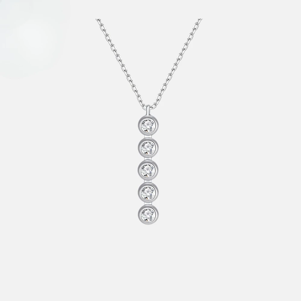 

New Fashionable Simple and Versatile Bead Pendant s925 Silver Necklace Women's Shining Necklace Wedding Jewelry