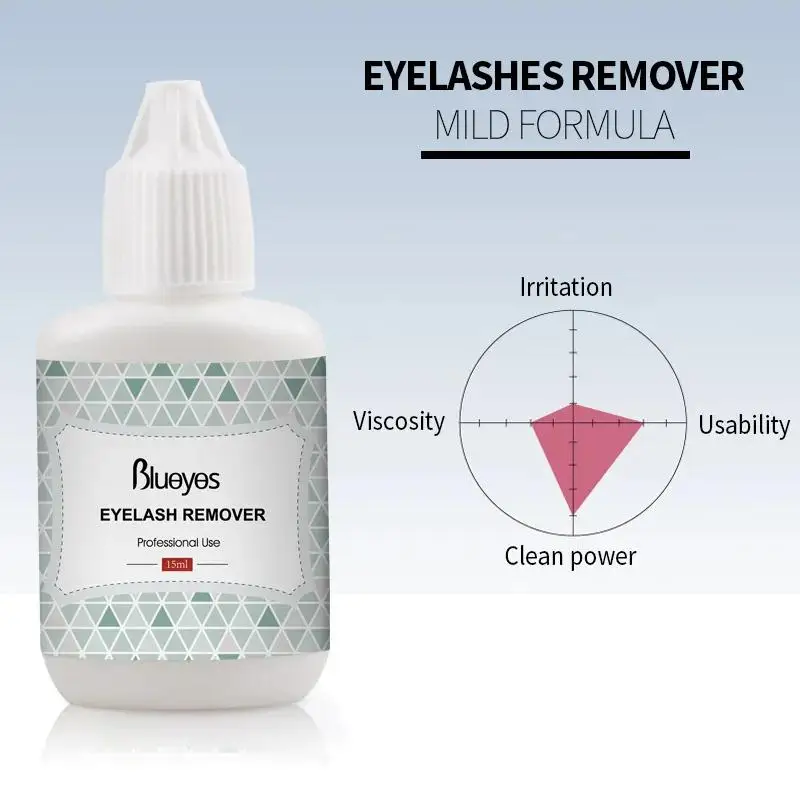 Blueyes gel removedor de cola para cílios, 15ml, suave, transparente, não irritante, profissional, enxerto de cílios, adesivo, limpeza, removedor de maquiagem