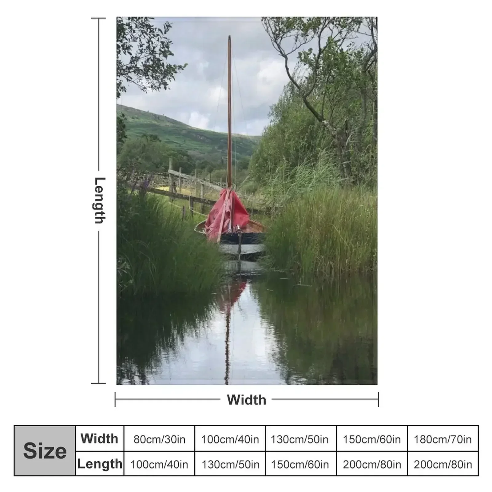 Mirror Dinghy in the lake with a reflection Throw Blanket Kid'S Blankets For Baby Multi-Purpose Stuffeds Flannels Blankets