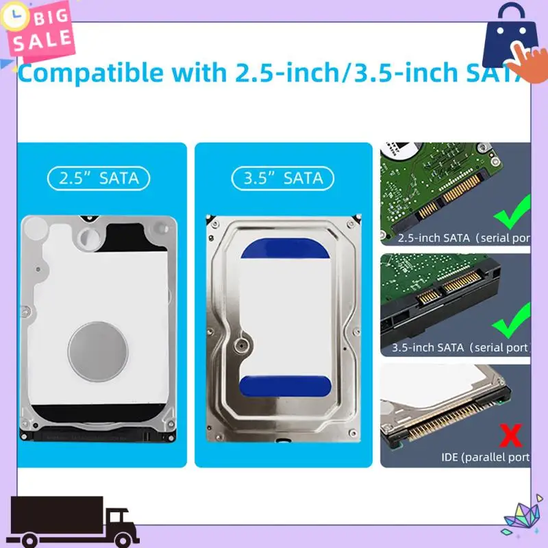 

3.5 Inch HDD Enclosure USB 3.0 To SATA Hard Drive Case SSD Enclosure External Solid State Hard Drive Disk Box-EU Plug Durable