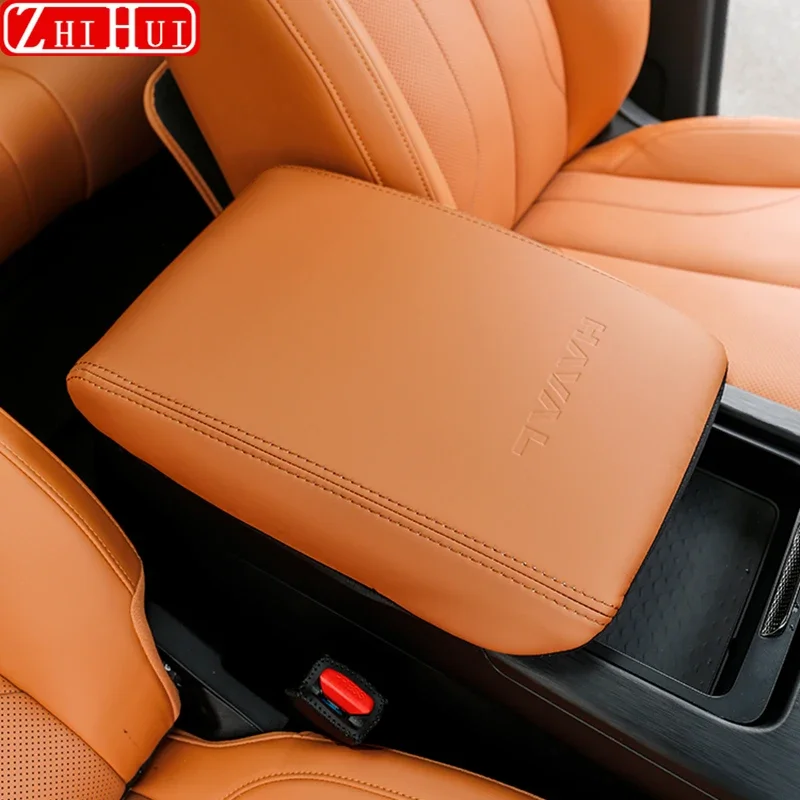 

For Haval H9 II 2024 2025 2nd Gen Car Styling Armrest Anti-dirty Pad Cover Sticker PU Leather Cover Auto Accessories