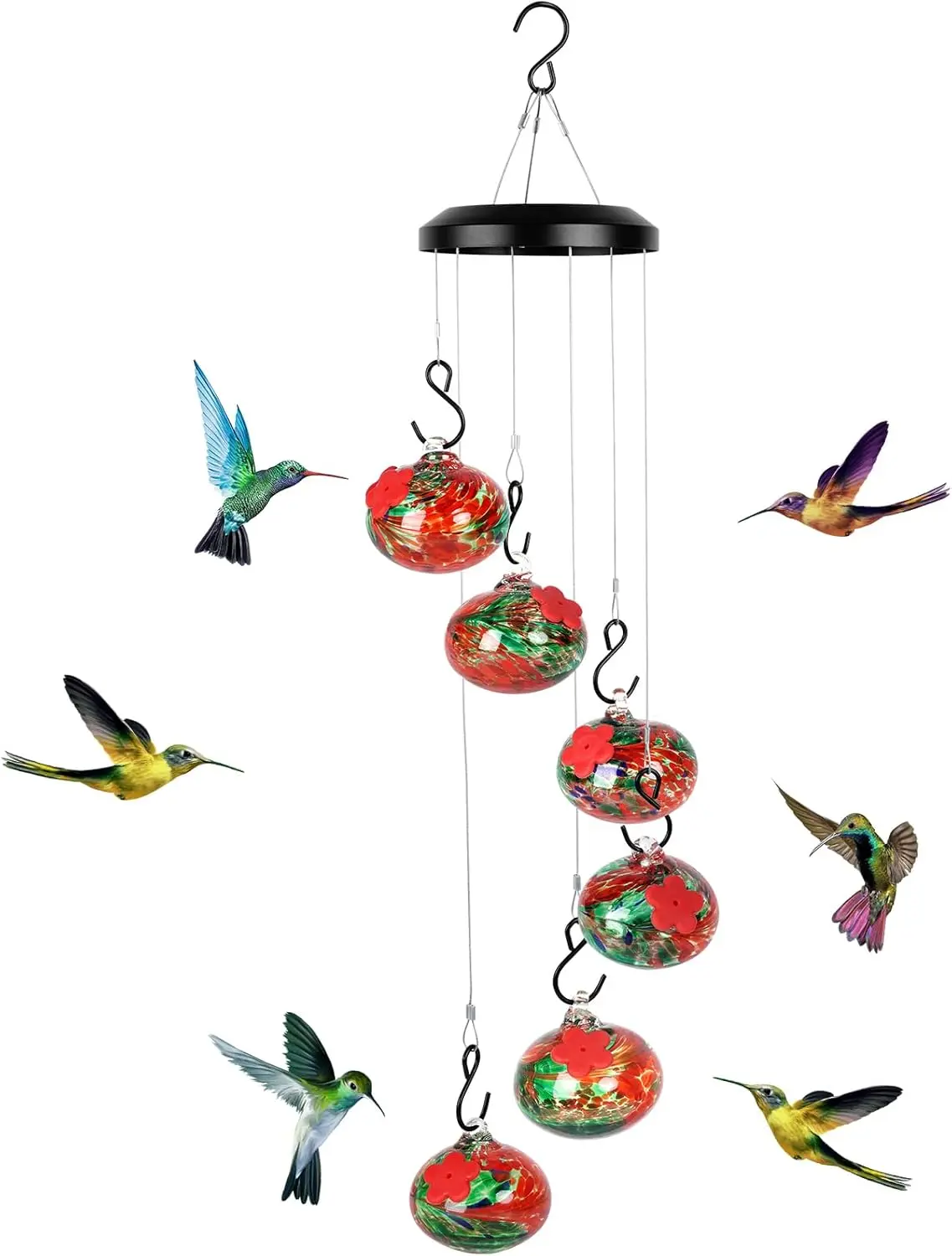 

Charming Wind Chimes Hummingbird Feeders, Ant and Bee Proof, Never Leak for Outdoor Garden Decor