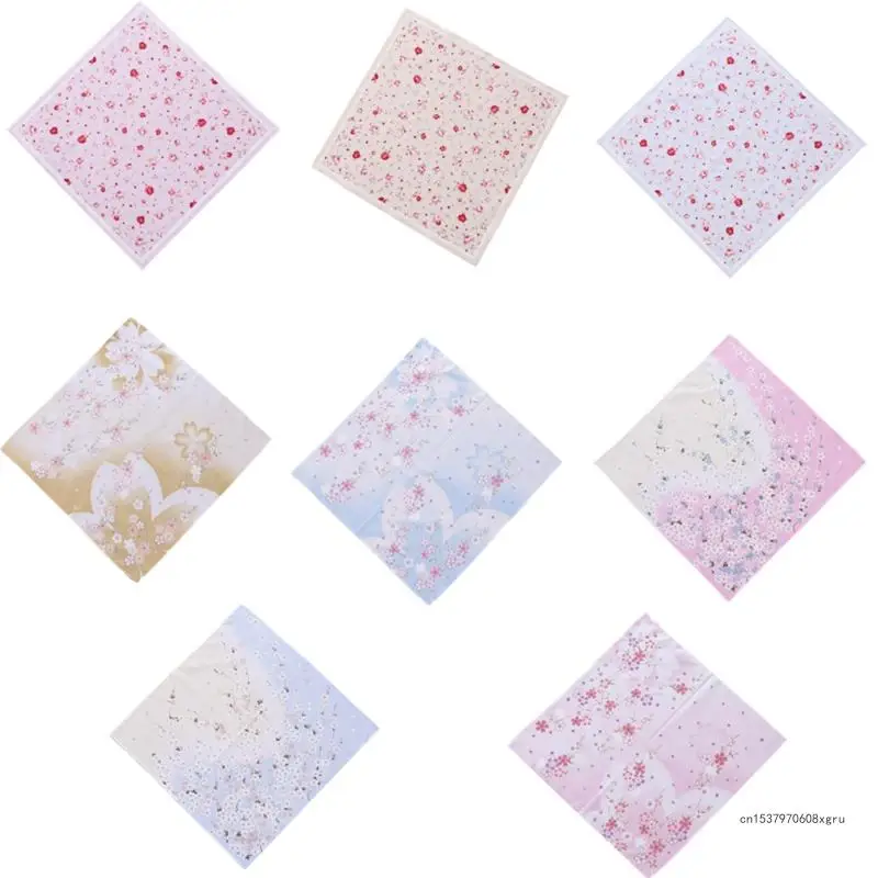 Comfortable Cotton Lady Handkerchief Strong Absorption Quality Women Hanky