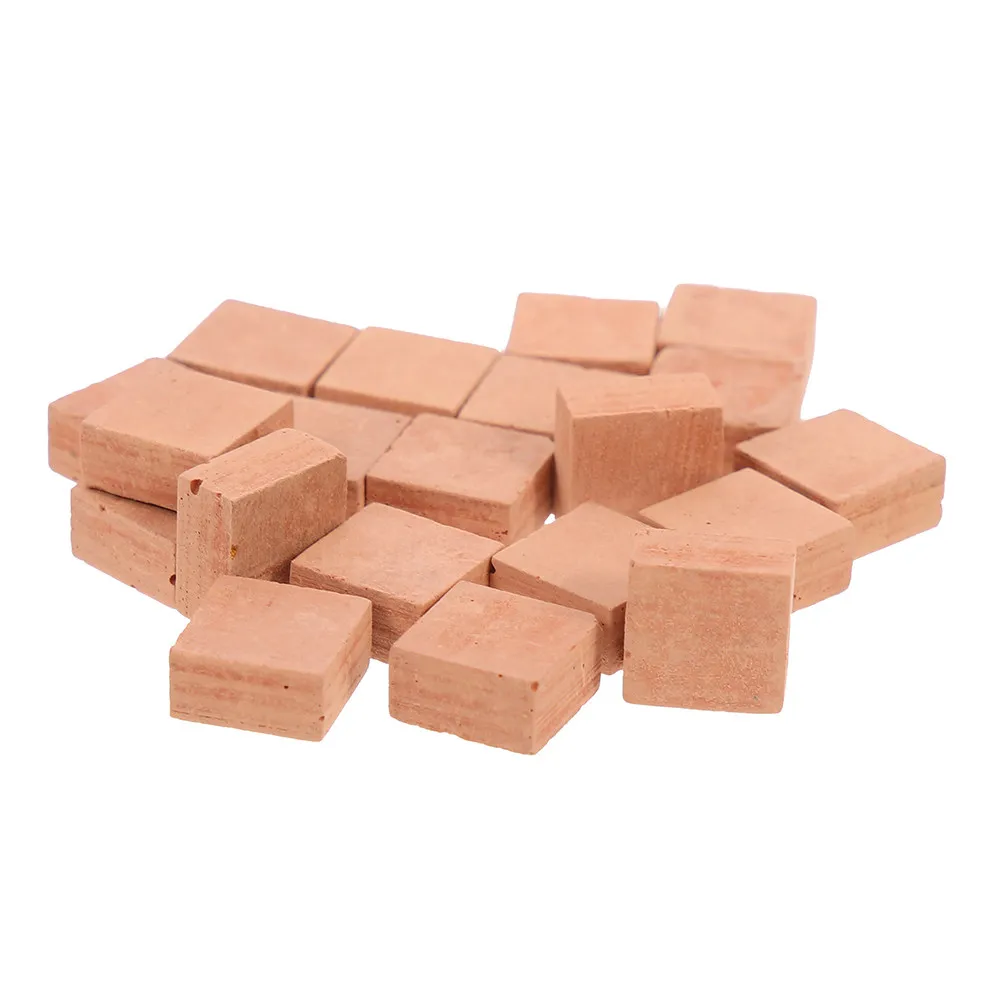30Pcs 미니 붉은 벽돌 시뮬레이션 미니어처 벽돌 DIY 하우스 빌딩 점토 벽돌 마이크로 풍경을위한 인공 장면 액세서리