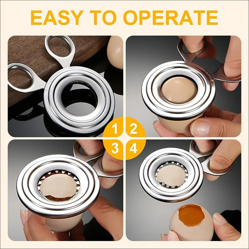 3PCS Stainless Steel Egg Topper Opener Tool Egg Cracker Cutter Topper Egg Cutter Egg Shell Cutter For Boiled Eggs Topper