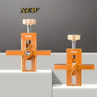 Adjustable Cabinet Door Mounting Jig Quick Positioning Hole Opening Tool Aluminum Alloy for Woodworking Installing Cabinets Tool