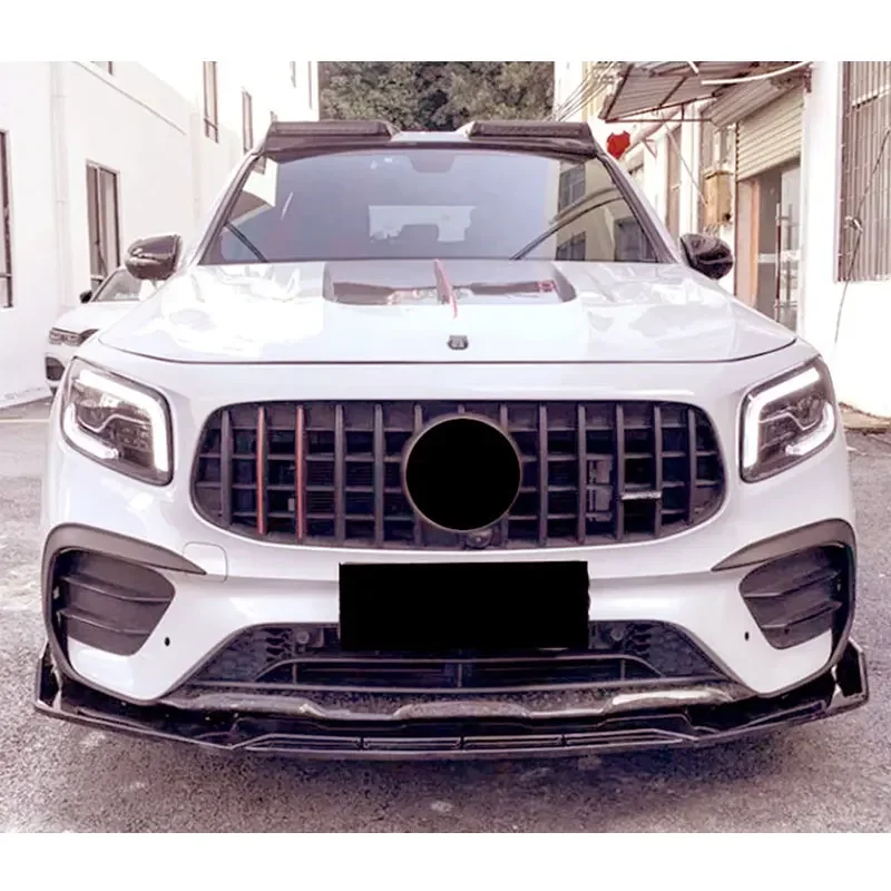 Front Bumper Lip for Mercedes Benz GLB X247 180 200 220 2020-2023 Air Splitter Car Body Kit Spoiler Black Skirts Accessories