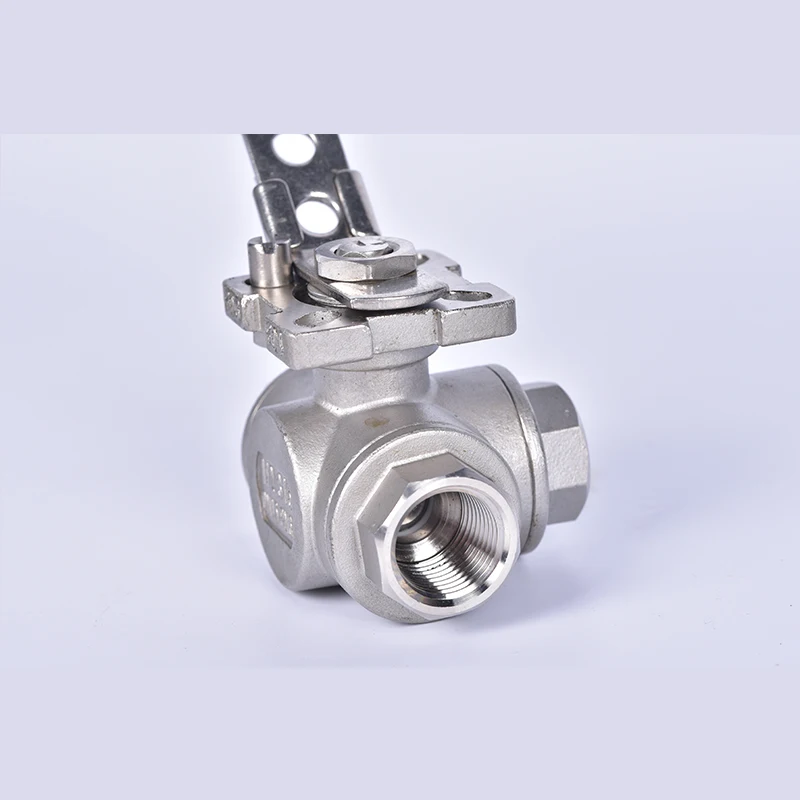 304-Kugelhahn mit Dreiwege-L-T-Bohrung und Innengewinde