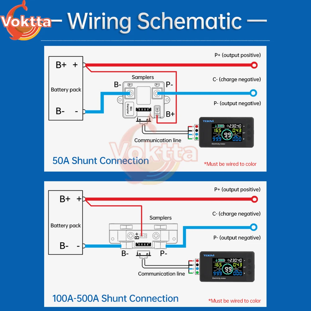 DC Battery Monitor Hall Coulomb Tester LED Display Voltmeter Ammeter Power Meter Wattmeter Battery Capacity Indicator DC7.5-100V