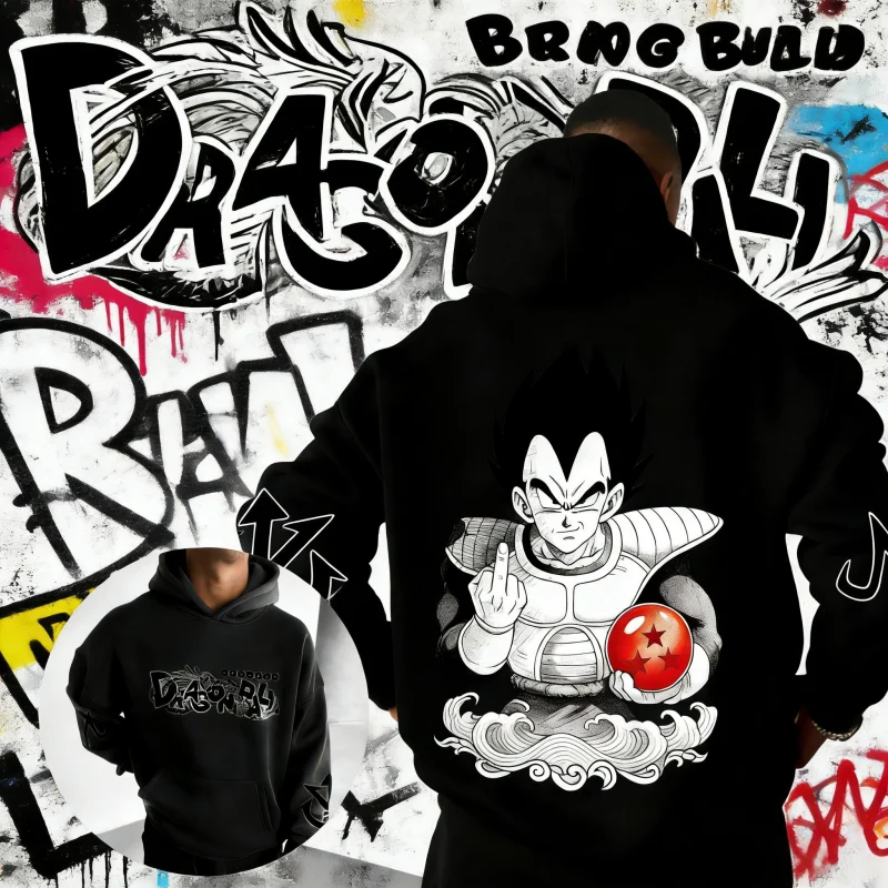 2026 Neuer Herbst/Winter Dragon Ball 40. Jubiläum Vegeta 100% Baumwolle Anime Hoodie Übergröße Lässige Streetwear Unisex Y2k