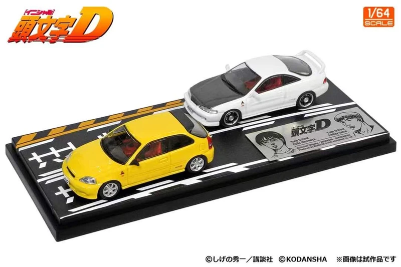 Modeler\'s 1:64 sakai integra DC2 Daiki Ninomiya EK9 2 cars set Model Car