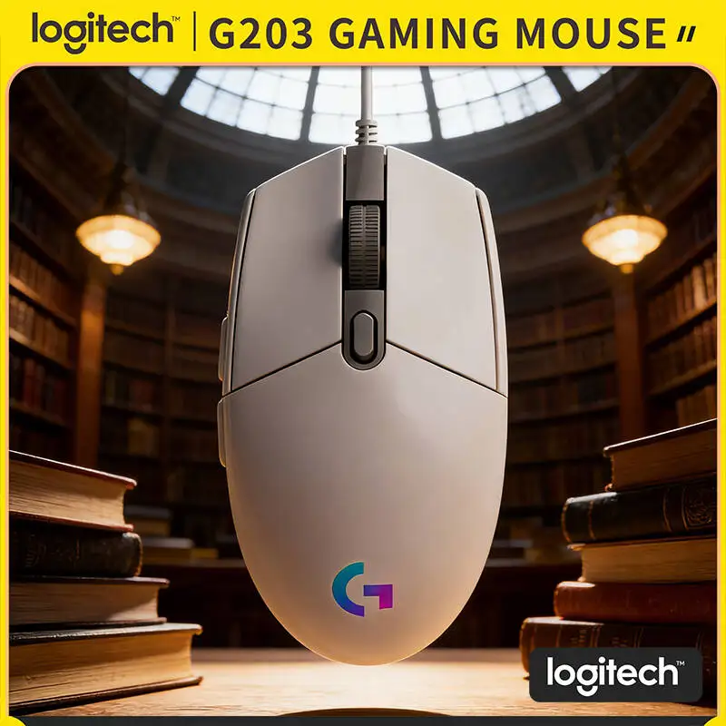 

Игровая мышь Logitech G203 проводная, RGB, с сенсором 8000 DPI, 6 кнопками, встроенной памятью, частотой опроса 1000 Гц, удобной рукояткой