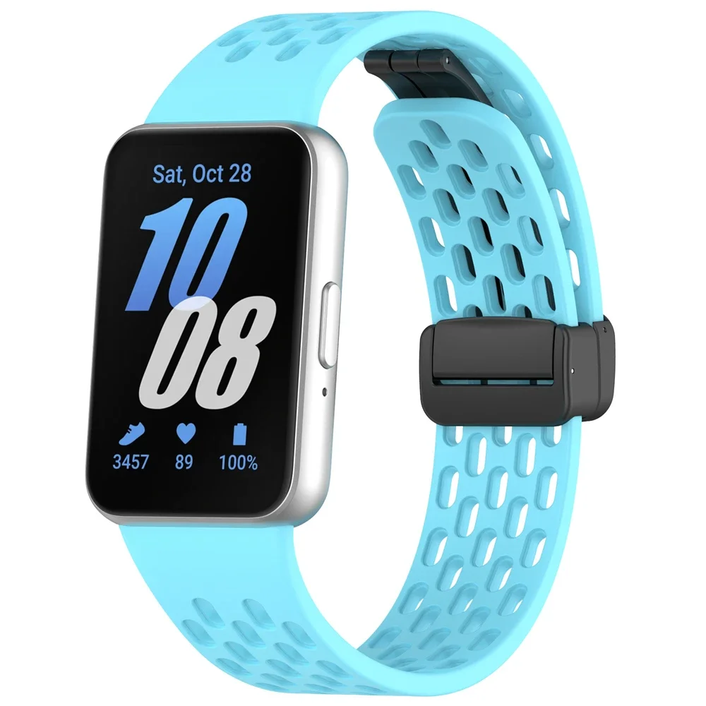 Magnetisches Sport-Silikonband mit D-Schnalle für Samsung Galaxy Fit 3 Fit3 SM-R390, Ersatzarmband, Armband, Zubehör – Detail 14