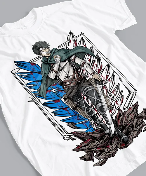 T-shirt For Anime Attack on Titan Capitán Levi Honor Batalla Final